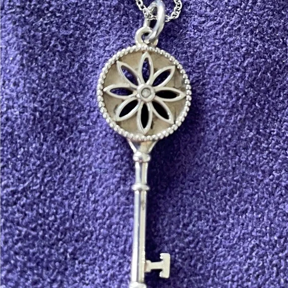 Tiffany & Co. Sterling Silver Daisy Key Necklace - Picture 1 of 2